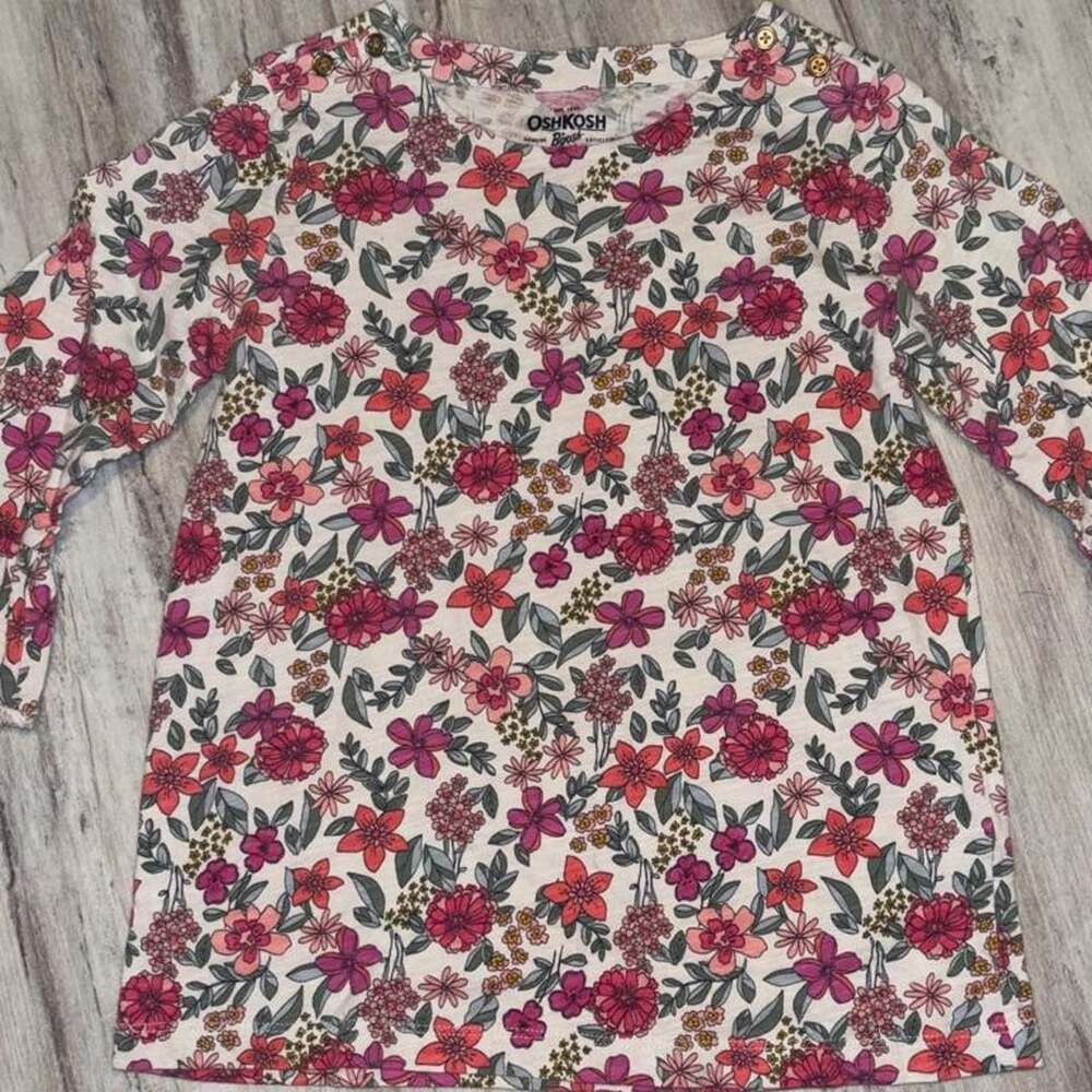OshKosh B'gosh Floral Long Sleeve Top Size 8